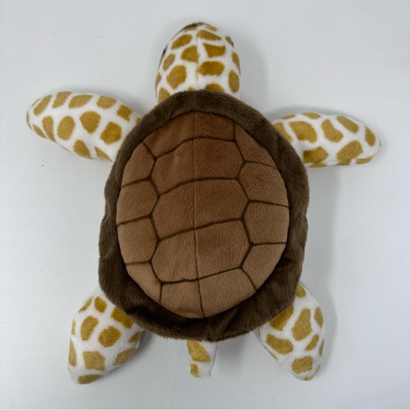 Wild Republic 2013 Sea Turtle Plush 13" Yellow Tan Brown Shell - Picture 3 of 9
